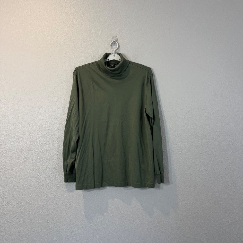 Lands' End Men's Size XL Green Long Sleeve 100% Cotton Turtleneck
